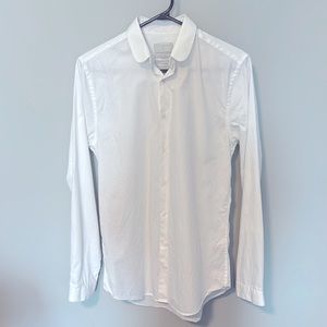 Mens Egyptian Cotton White Dress Shirt Topman Premium